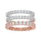 Lily & Lace Two Tone Cubic Zirconia Eternity Ring Set, Women's, Size: 8, White