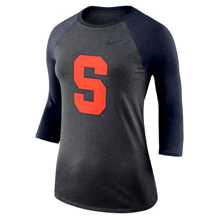 Women's Nike Syracuse Orange Baseball Tee, Size: Large, Grey