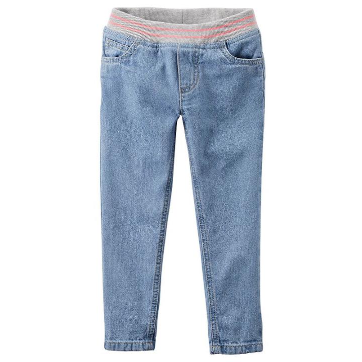 Toddler Girl Carter's Pull-on Ribbed Waistband Jeans, Size: 2t, Blue Other