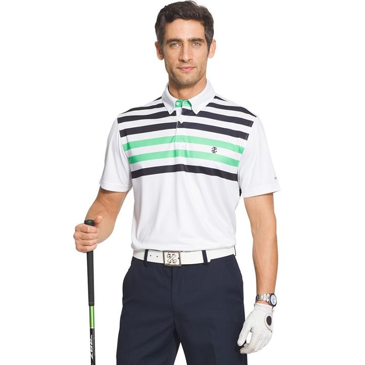 Men's Izod Viburnum Printed Polo Shirt, Size: Medium, White Oth