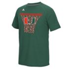 Men's Adidas Miami Hurricanes Net Web Tee, Size: Large, Dark Green