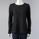 Women's Simply Vera Vera Wang Windy Floral Tee, Size: Medium, Black