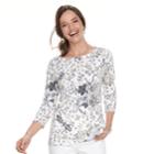 Women's Croft & Barrow&reg; Button-shoulder Boatneck Tee, Size: Xl, Lt Beige