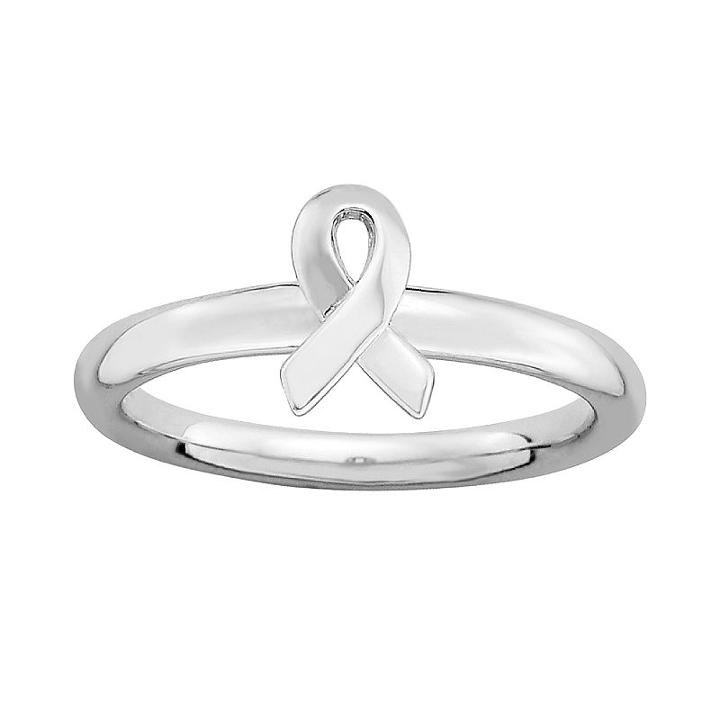 Stacks And Stones Sterling Silver Ribbon Stack Ring, Women's, Size: 5, Grey