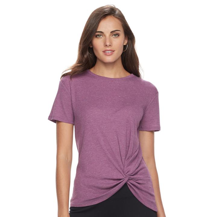 Women's Apt. 9&reg; Twist Hem Tee, Size: Xxl, Med Purple