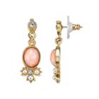 Downton Abbey Cabochon Drop Earrings, Women's, Pink