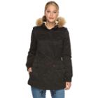 Women's Levi's Faux-fur Hooded Anorak Jacket, Size: Small, Black