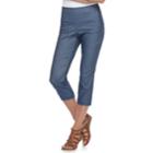 Women's Elle&trade; Pull-on Back Seam Capri Pants, Size: Xs, Blue (navy)
