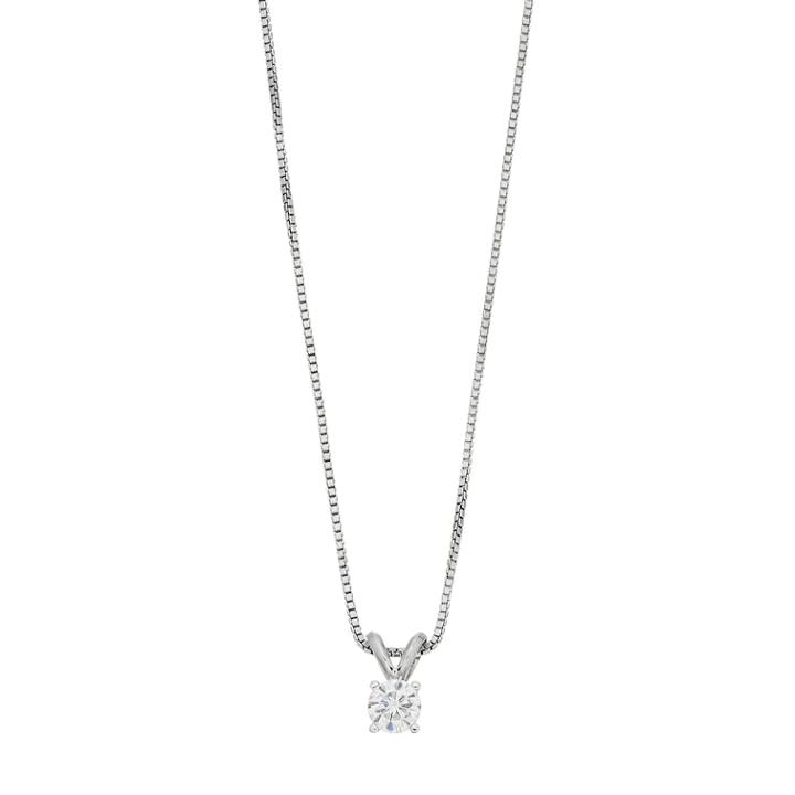 Forever Classic Sterling Silver 1/3 Carat T.w. Lab-created Moissanite Solitaire Pendant, Women's, Size: 18, White