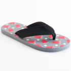 Men's Patterned Flip-flops, Size: Medium, Black