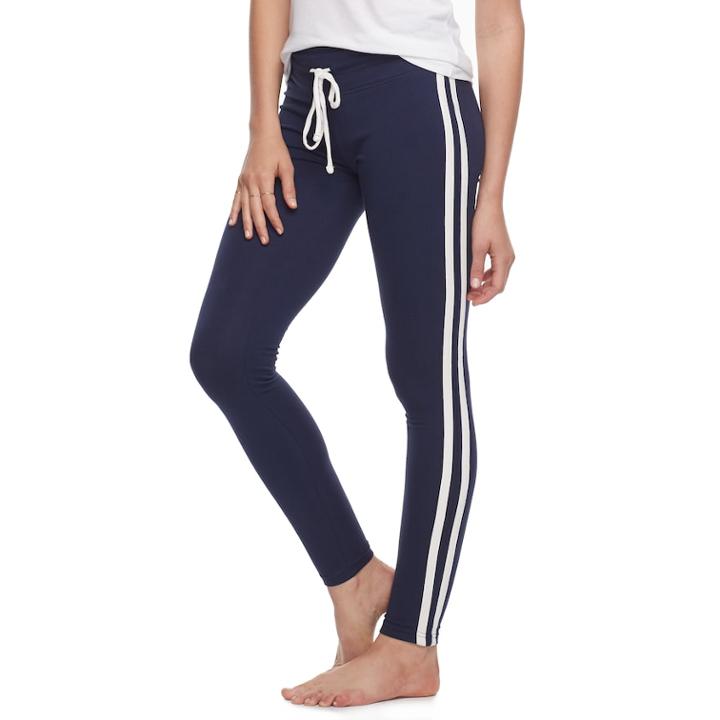 Juniors' So&reg; Side Stripe Yoga Leggings, Size: Large, Blue