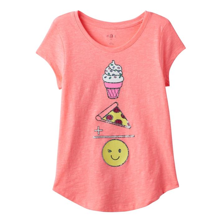 Girls Plus Size So&reg; Curved-hem Graphic Tee, Size: 20 1/2, Brt Orange