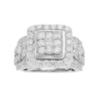 10k White Gold 3 Ct. T.w. Diamond Cluster Ring, Women's, Size: 8