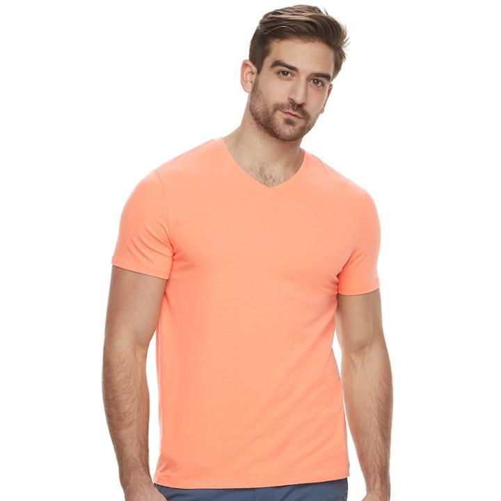 Men's Apt. 9 Solid V-neck Tee, Size: Large, Med Orange