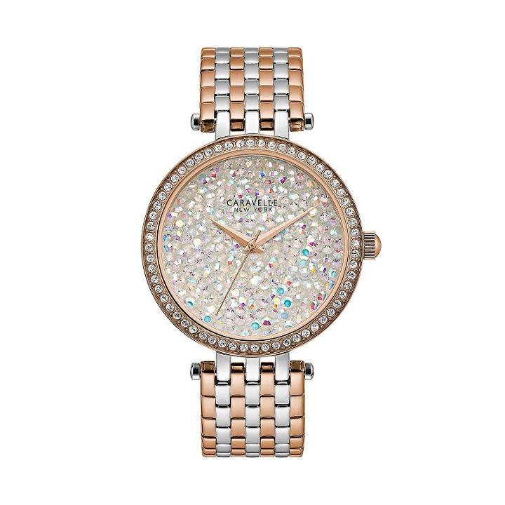 Caravelle New York By Bulova Women's Crystal Two Tone Stainless Steel Watch - 45l166, Multicolor