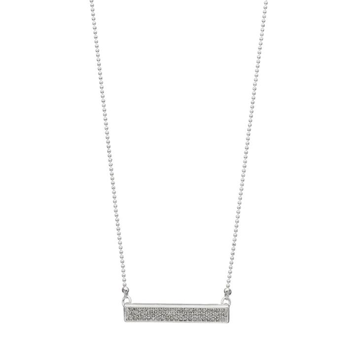 Chaps Pave Bar Necklace, Women's, Silver