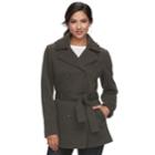 Women's D.e.t.a.i.l.s Hooded Double-breasted Fleece Jacket, Size: Xl, Med Green