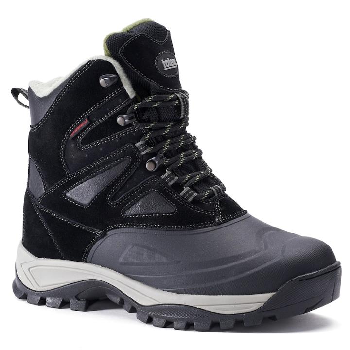 Totes Baxter Men's Waterproof Winter Boots, Size: Medium (11), Black