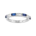 Sterling Silver Lab-created White & Blue Sapphire Anniversary Ring, Women's, Size: 6