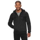 Men's Rock & Republic Quilted Sherpa Full-zip Hoodie, Size: Large, Black