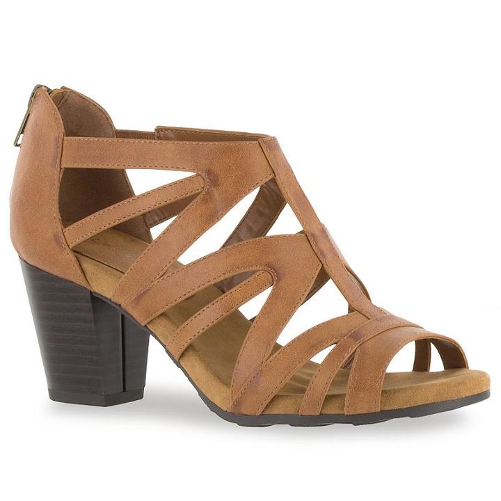 Easy Street Amaze Women's High Heel Sandals, Size: 8.5 Ww, Med Brown