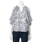 Women's Jennifer Lopez Embellished Cold-shoulder Top, Size: Medium, Med Blue