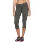 Women's Tek Gear&reg; Dry Tek Space-dye Capri Workout Leggings, Size: Small, Dark Grey