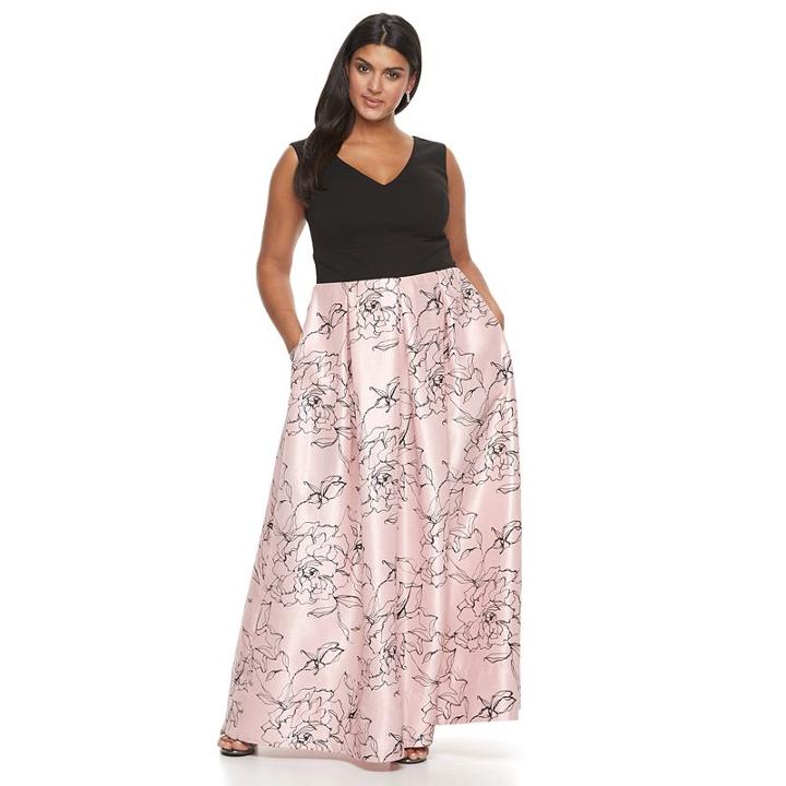 Plus Size Chaya Floral Fit & Flare Evening Gown, Women's, Size: 22 W, Oxford