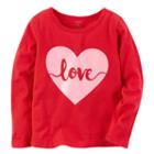 Girls 4-8 Carter's Love Glitter Heart Graphic Tee, Girl's, Size: 8, Red