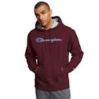 Men's Champion Logo Pull-over Hoodie, Size: Small, Dark Red