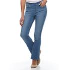 Women's Croft & Barrow&reg; Pull-on Straight Leg Jeans, Size: 6 T/l, Light Blue