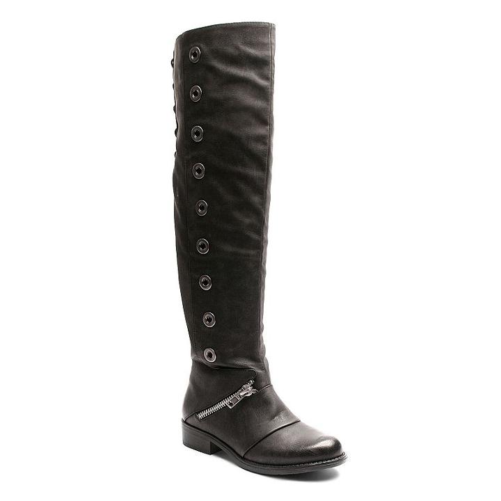 Kisses By 2 Lips Too Too Jostle Women's Over-the-knee Boots, Girl's, Size: Medium (6), Black