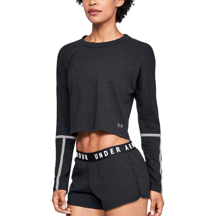 Women's Under Armour Lighter Longer Cropped Long Sleeve Tee, Size: Small, Oxford