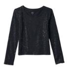 Girls 7-16 So&reg; Scoopneck Core Slim Glitter Tee, Girl's, Size: 10, Black