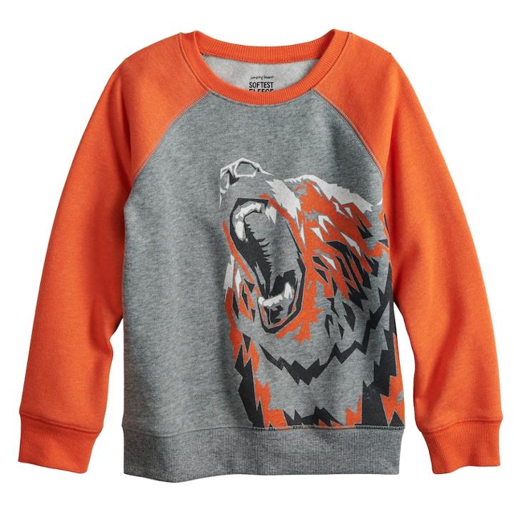 Boys 4-12 Jumping Beans&reg; Raglan Softest Fleece Sweatshirt, Size: 7, Med Grey