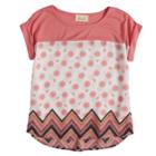 Girls 7-16 Rewind Rolled Cuff Sleeves Top, Size: Large, Light Pink