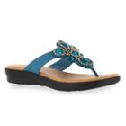 Easy Street Begem Women's Jeweled Sandals, Size: Medium (8.5), Turquoise/blue (turq/aqua)
