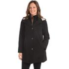 Women's Fleet Street Hooded Faux Silk Jacket, Size: Medium, Black