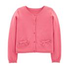 Girls 4-7 Carter's Bow Cardigan Sweater, Size: 6-6x, Pink