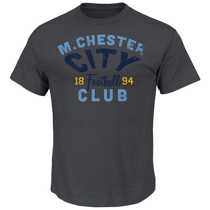 Men's Premier League Manchester City Fc Softhand Tee, Size: Xxl, Grey