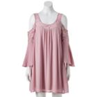 Juniors' Trixxi Lace Cold-shoulder Shift Dress, Girl's, Size: Xl, Lt Purple