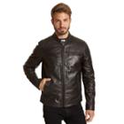Men's Excelled Leather Racer Jacket, Size: Large, Black