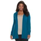 Plus Size Croft & Barrow&reg; Essential Open-front Cardigan, Women's, Size: 1xl, Dark Blue
