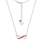 Tennessee Volunteers Sterling Silver Crystal Infinity Necklace, Women's, Size: 18, Orange