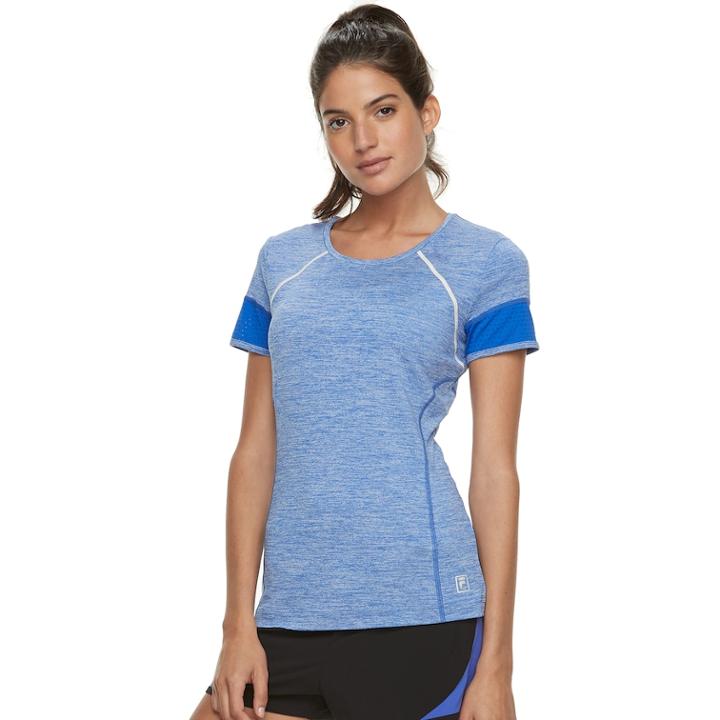 Women's Fila Sport&reg; Melange Mesh Inset Tee, Size: Xl, Med Blue