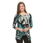Petite Dana Buchman Pleated Shark-bite Top, Women's, Size: S Petite, Med Green