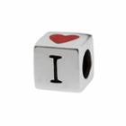 Individuality Beads Sterling Silver I Heart You Bead, Women's, Red