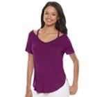 Juniors' Mudd&reg; Strappy V-neck Tee, Teens, Size: Large, Drk Purple