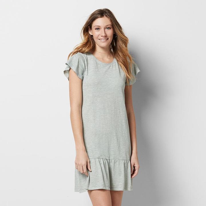 Women's Sonoma Goods For Life&trade; Flounce T-shirt Dress, Size: Small, Grey