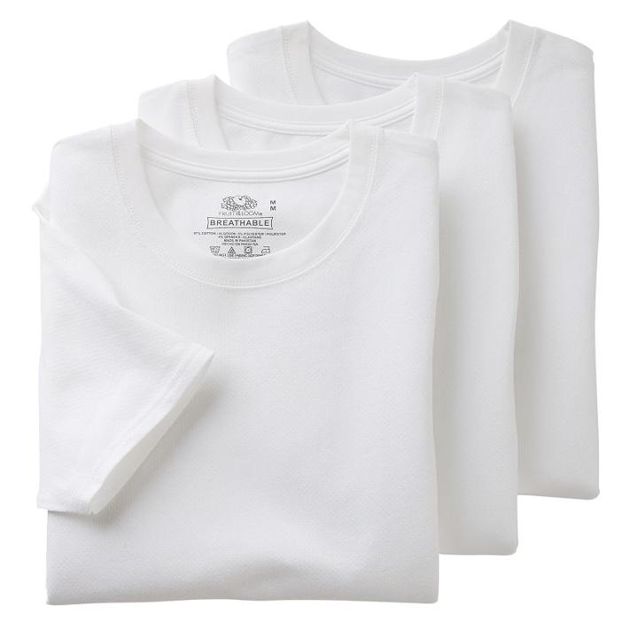 Men's Fruit Of The Loom Signature 3-pack Breathable Crewneck Tees, Size: Xl, White